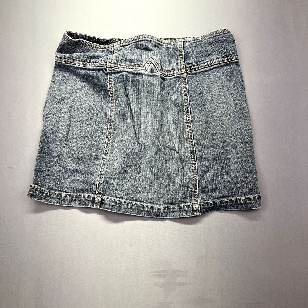 Gap Vintage Jean Skirt‎ Womens Size 4 Blue Denim Snap Button Front Y2K Pockets - Picture 11 of 12